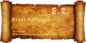 Riedl Károly névjegykártya